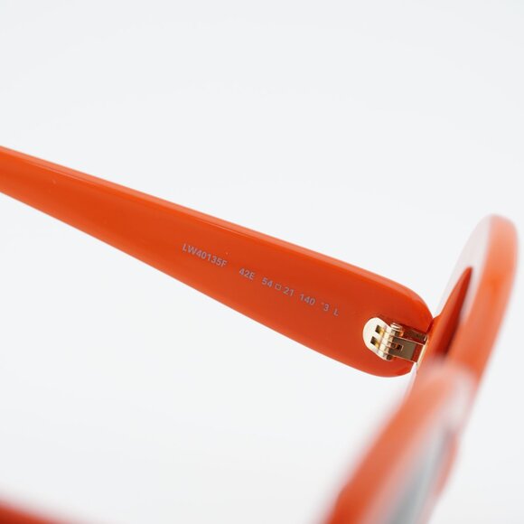 Loewe LW40135F 42E Sunglasses Orange Round Frame, Brown Lenses